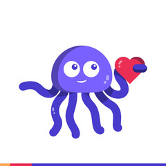 Illustration of octopus carrying stacked books 