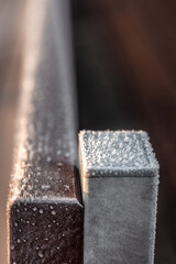 Frozen bench in the park