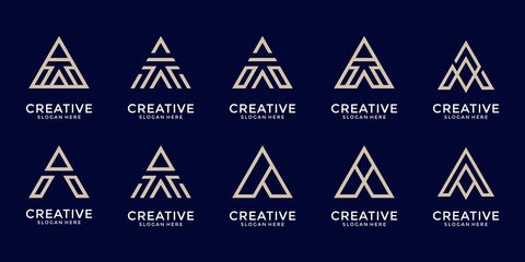 Creative monogram initials w logo design template.