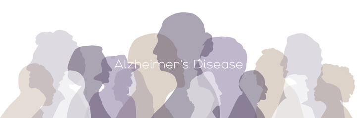 Alzheimer's Disease banner. Flat vector illustration.