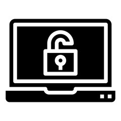 UNLOCK glyph icon,linear,outline,graphic,illustration