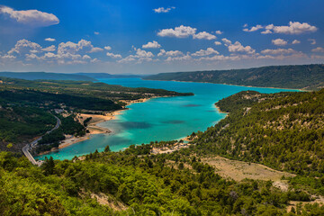 Lake of Sainte-Croix, as Seen from the Entrance of the Verdon Gorge, Provence, France
