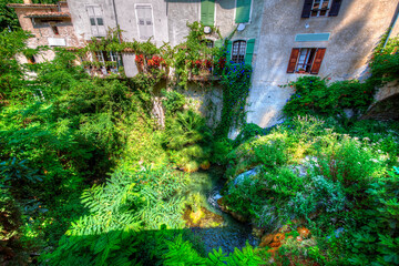 Fototapeta premium Stream Running through the Village of Moustiers-Sainte-Marie, Provence, France