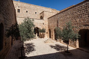 Midyat, Mardin, Turkey - October 15 2017: The Monastery of Mor Gabriel (Saint Gabriel,Deyrulumur, Assyrian Orthodox), Mardin Province of Turkey