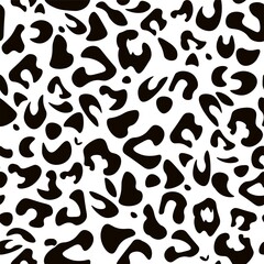 Black and white leopard seamless pattern. Fashion stylish vector texture.