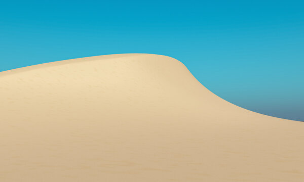 Simplified desert landscape. 3D rendering.