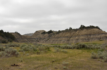 Erosion Visible on Hills in the Badlands