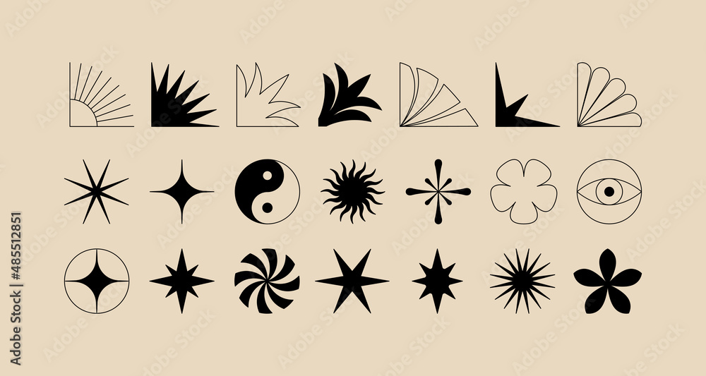 Poster vector illustration in simple linear style - logo design template and graphic element for posters, p