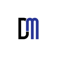 letter D and M, DM, MD logo, monogram line art design template