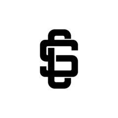 letter C and S, CS, SC logo, monogram line art design template