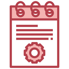 SETTINGS red line icon,linear,outline,graphic,illustration