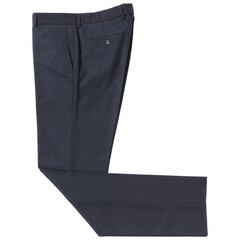 dark gray classic men's trousers, on a white background, half folded