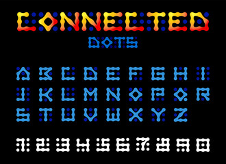fontsyle alphabet letter number dots connected