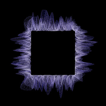Three dimensionalwireframerender of sound waves creating square shape
