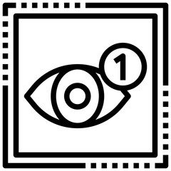 VIEWS line icon,linear,outline,graphic,illustration