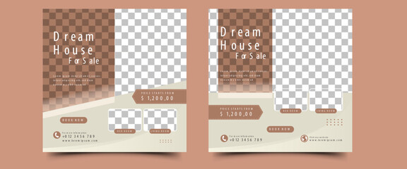 Real estate and house for sale social media post template.