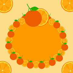 Orange frame  vector.