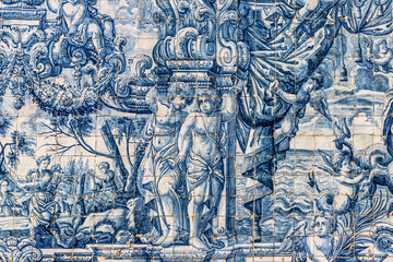 Fototapeta na wymiar Azulejos dans la Sé cathédrale de Porto