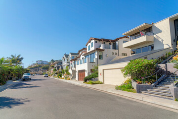 Residential area at San Clemente in California near the mountain