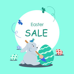 easter discount, with the image of the easter bunny and eggs