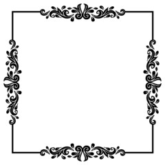 Hand drawing retro floral frame