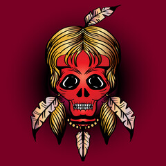  Human skull dead native American Indian