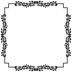 Hand drawing retro floral frame