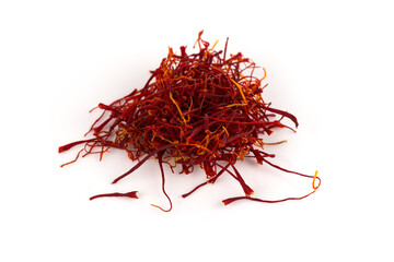 Naklejka premium Dried saffron spice isolated