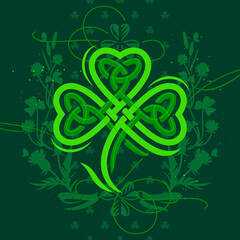 St. Patrick's day shamrock knot card - 485523261