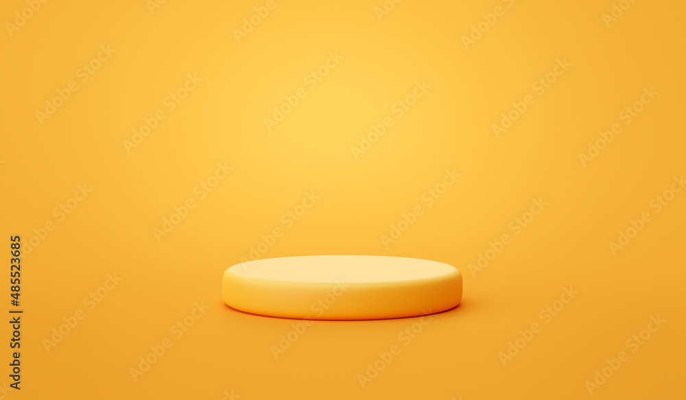Aufkleber yellow podium 3d background stage display platform scene of vivid summer minimal product stand or em