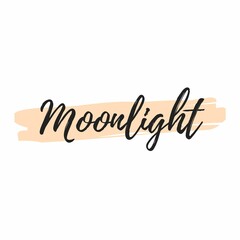 Moonlight sign logo design isolated on white background.