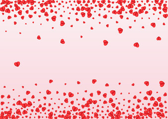 Obraz na płótnie Canvas Tender Heart Background Pink Vector. Love Pattern Confetti. Fond Art Frame. Pinkish Confetti Fall Illustration. Purple Rain Texture.