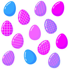Easter celebration. Easter eggs isolated on white background