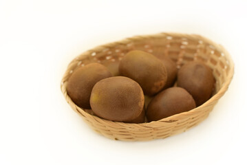Kiwi in a wicker basket