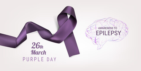 Obraz premium Purple day for Awareness to World Epilepsy Day on the 26th of March.