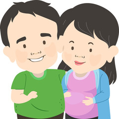 Couple Dwarfism Pregnant Illustration