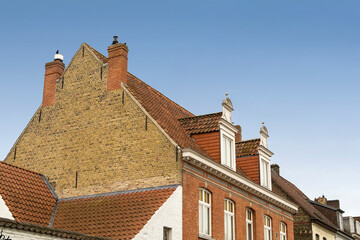 Old gabled roof building in Damme, Belgium