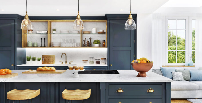 Kitchen interior design in a modern house