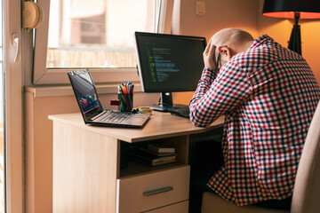 Sofrware developer stressed out at work