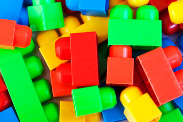 Full of Colorful Play Blocks are Filling The Frame