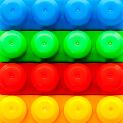 Lines of Colorful Play Blocks are Filling The Frame