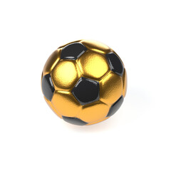 Golden football or handball on white background, 3d rendering