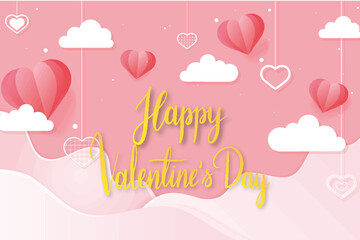 Fototapeta na wymiar Valentine's Day background with hearts. Banner or greeting card. Romantic background.