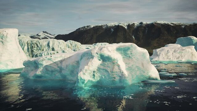 big icebergs near Greenland region