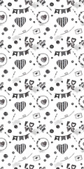 Abstract seamless watercolor heart pattern