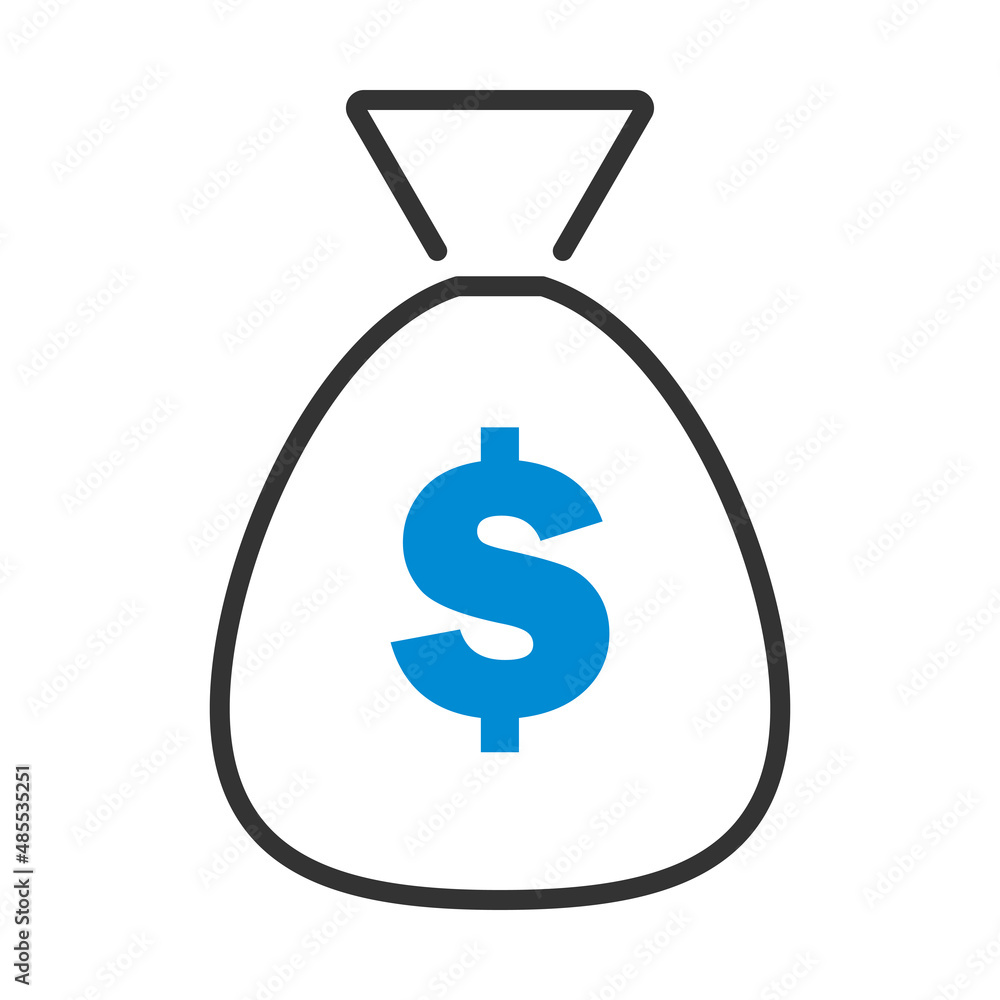 Poster money bag icon