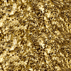 Shiny gold texture paper or metal. Golden foil.