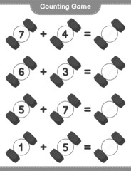 Fototapeta na wymiar Count and match, count the number of Dumbbell and match with the right numbers. Educational children game, printable worksheet, vector illustration