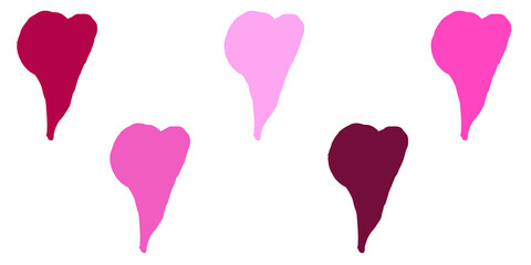 Set of watercolor hearts. For Valentine's Day. Backgrounds for text and sales. polish isolated