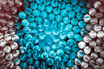 Cocktail straws with backlit turquoise